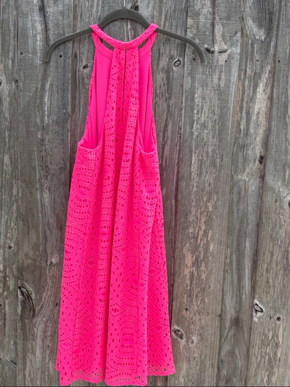 Lilly Pulitzer Hot Pink Crochet Halter Sundress - Picture 3 of 16
